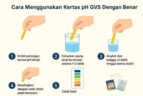 Langkah-langkah tata cara pakai kertas ph GVS